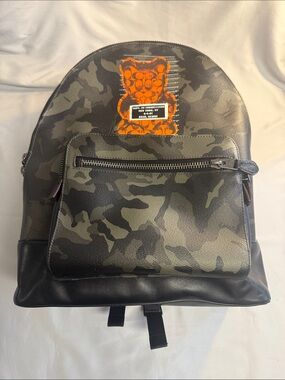 Coach X Haribo - Rare - like new - Camouflage Backpack with Orange gummy bear